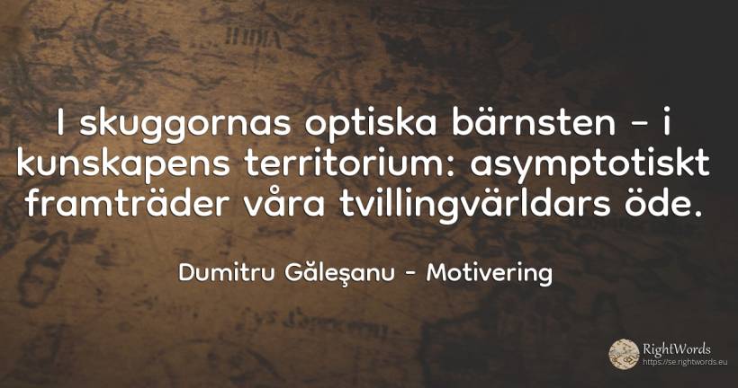 I skuggornas optiska bärnsten – i kunskapens territorium:... - Dumitru Găleşanu, citat om motivering