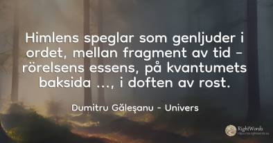 Himlens speglar som genljuder i ordet, mellan fragment av...